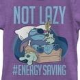 thumbnail image 2 of Girl's Lilo & Stitch Not Lazy, Saving Energy  Graphic Tee Purple Berry X Large, 2 of 4