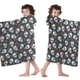thumbnail image 4 of Green Skull Rose Pattern Hooded Bath Towel，60"x35" for Ages 3 To 12 Kids, Quick Dry Lightweight Soft Microfiber Hood Beach Towel Cover Up for Kids, 4 of 7