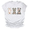 thumbnail image 2 of YANHAIGONG Happy Easter Shirts for Women, Ladies Easter Bunny T-Shirts Rabbit Graphic T-Shirt ,Funny Floral Striped Rabbit Printed Easter Short Sleeve Round Neck Cute Bunny Tee Tops, 2 of 3