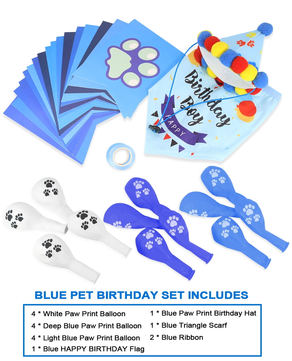 17 PCS Blue Dog Birthday Party Supplies, 1 year old Blue Dog
