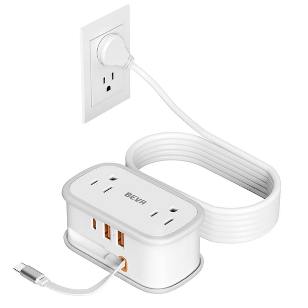 Travel Power Strip BV4U2S-C BV4U2S-C con 2 tomas de corriente alterna y 3 puertos USB