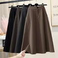 thumbnail image 3 of TIANZEN Warm Blend A Line Skirt For Mid Length High Waist Flared Casual Winter Fall Fashion Versatile Comfortable Outfit Ballet Wrap Skirt Swimsuit Wrap Skirt, 3 of 5