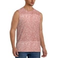 thumbnail image 2 of Balery Rose Gold Pink Glitter Men's Sleeveless Muscle Shirts Workout Tank Top, Moisture Wicking, Odor Protection-XX-Large, 2 of 8