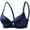 Dark Blue, variant on Fatuov Women's Full Coverage Wire Bra Supportive Soft T-Shirt Bra for Outdoor, Solid Color Push Up Lightly Lined Bra 42B, Blue