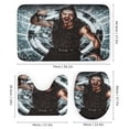 thumbnail image 3 of 4 Piece Wres-Tler W-W,E Shower Curtain Sets with Rugs, Toilet Lid Cover, Bath Mat and 12 Hooks, Waterproof Shower Curtain Set for Bathroom, 3 of 8