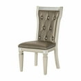thumbnail image 3 of Juhi 21 Inch Side Dining Chairs Set of 2- Mirror Trim Frame- Faux Leather, 3 of 6