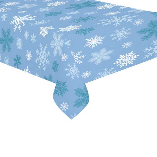 ABPHQTO Copos de nieve de invierno, juegos de manteles de Damasco coloridos, 150x260 cm, patrón de copos de nieve sin costuras, mantel elegante, cubierta de tela para mesa de escritorio