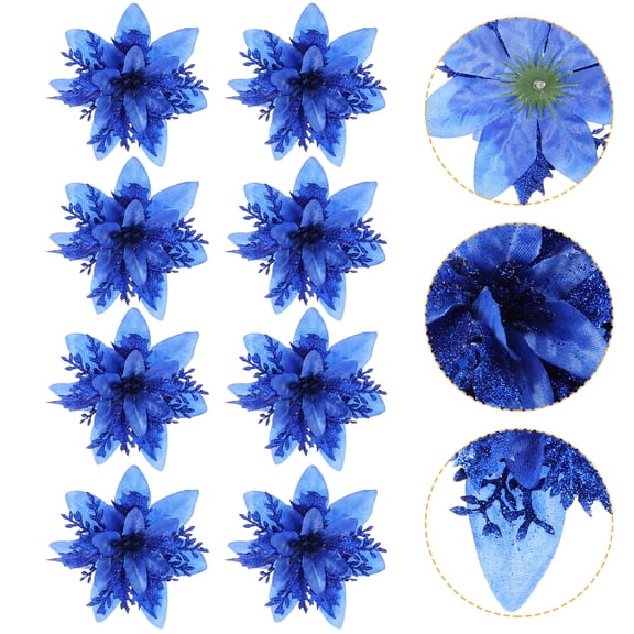 BESTYASH 12 Pieces Artificial Flowers for Christmas Tree Decorations and Wedding Floral Arrangements