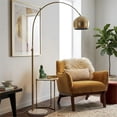 thumbnail image 5 of Luminous Elegance Long Arm White Marble&Metal Floor Lamp, 5 of 6