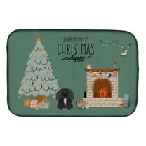 Black Pekingese Christmas Everyone Dish Drying Mat