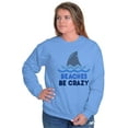 thumbnail image 3 of Beaches Be Crazy Funny Swimming Shark Unisex Plus Fleece Graphic Sweatshirt Brisco Brands 2X, 3 of 5