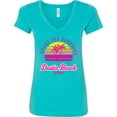 thumbnail image 3 of Inktastic Summer Enjoy the Sunshine Destin Beach Florida in Pink Women's V-Neck T-Shirt, 3 of 5