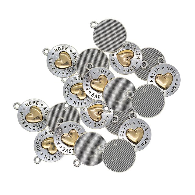20pcs Del Corazón Pabras Colgante de Lo Joyería de DIY Que Hace Los Accesorios Macarena Pendientes encantos