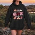 thumbnail image 2 of Towmus She Is A Fighter Sweat Shirts for Womens Oversized Tops Cute Fall Clothes Casual Sweatshirts Letter Flower Print Hooded Pullover with Pocket, 2 of 4