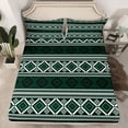 thumbnail image 2 of Feelyou Green Triangle Aztec Full Size Sheets, Boho Rustic Farmhouse Bed Sheets, Modern Western Fashion Sheet Sets, Breathable Home Decor, 4-Piece, 2 of 7