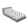 thumbnail image 2 of Ambesonne Abstract Fitted Sheet & Pillow Sham Set, Streamlines and Circles, Twinxl, Eggshell Black and Grey, 2 of 2