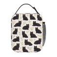 thumbnail image 3 of Floral Black Cat Lunch Bag Portable Thermal Lunch Box for Men and Women, 3 of 6