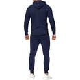 thumbnail image 2 of Faithtur Men Hooded Tops Patch Color Shirt Sports Running Jogger Pants, 2 of 6