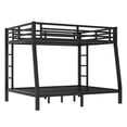 thumbnail image 4 of Bellemave Full XL Over Queen Size Bunk Bed Frame Heavy-Duty Metal Bunk Bed Frame with 2 Ladders and Guardrails Space-saving Queen Bunk Beds for Adults, Teens,  Black, 4 of 10