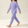 thumbnail image 6 of Asxite Toddler Girls Fall Outfits Solid Crewneck Top Straight Leg Pants Casual Breathable 2 Piece Set 2T, 6 of 6