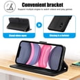 thumbnail image 5 of Allytechgroup Wallet Phone Case for iPhone XR, Built-in Credit Card Slot Shoulder Strap Wrtst Strap PU Leather RFID Blocking Shockproof Full Body Cover for Women Girls, Black, 5 of 8