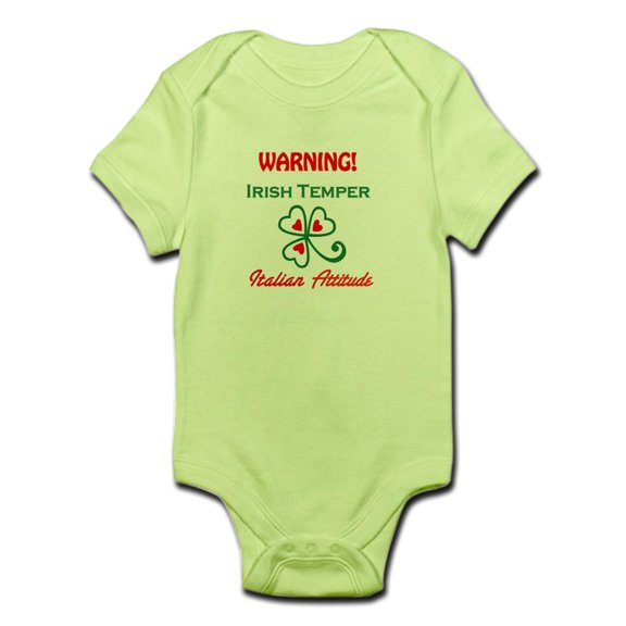 CafePress - Irish Temper Italian Attitude Infant Bodysuit - Baby Light Bodysuit