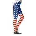 thumbnail image 3 of Bjutir American Flag Pants Women High Waist Long Stright Slim Leg Yoga Pants Flag Star Stripe Print Tights Compression Tummy Control Casual Leggings Summer Running Leggings For Women Watermelon Red Xl, 3 of 8