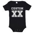 thumbnail image 1 of Custom Baby football romper, Personalized baby one-piece with name and number - Black CECA165FOOTBALL S9 3-6, 1 of 2