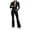 #01 Black, variant on KTFgvq Womens Sweatsuits 2 Piece Set, Zip Up Mock Neck Long Sleeve Jacket, High Waisted Bootcut Yoga Pants Athletic Track Suit, Black L