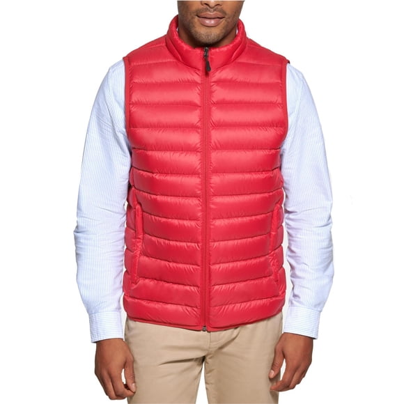Club Room Mens Packable Quilted Vest, mediumred, L