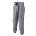 thumbnail image 5 of ZZwxWA Men Fashion Cargo Pants Casual Comfy Solid Color Pockets High Waist Drawstring Pants Lounge Going Out Joggers Pants Online Shopping, 5 of 5