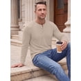 thumbnail image 6 of GRIUNS Mens Henley Shirts Long Sleeve T-Shirt Casual Classic Soft Stretch Pullover Tees Gray Khaki 3XL, 6 of 8