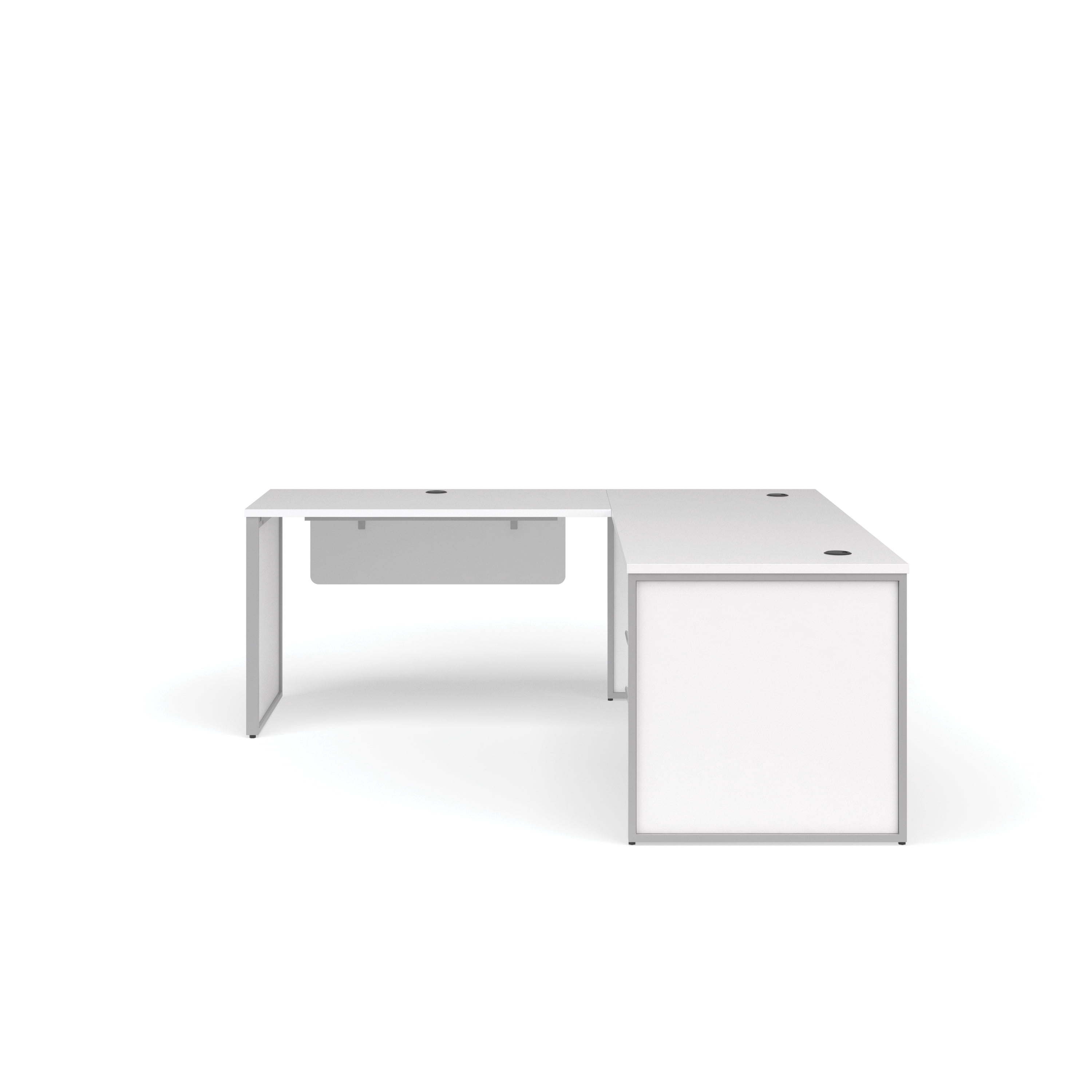 OFM Fulcrum Series Office Furniture Set, 72" Desk with Return, Filing Cabinet, Leg Panels, Modesty Panels, in White