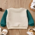 thumbnail image 3 of EIMELI Tout-Petit Nourrisson Bébé Fille Garçon Chandail Tricoté Blouse Chandail Molletonné Col Rond Automne Hiver Hauts Tricotés Gris 2-3 Ans, 3 of 8