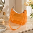 thumbnail image 3 of Clear Bag for Stadium Events Clear Sports Fan Handbags Purses, Unisex 0.4 mm Thickened Waterproof PVC, Approved for Concerts, Game Days, Orange-A, 3 of 8