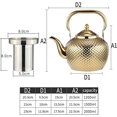 thumbnail image 3 of Hongchun Théière en Acier Inoxydable avec Infuseur 2 Litres (Doré), 3 of 5