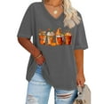 thumbnail image 2 of WREESH Plus Size Women Thanksgiving Shirt Ice Cream Graphic Tees Tops Casual Short Sleeve V Neck T Shirts Gray, 2 of 5