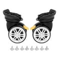 thumbnail image 2 of funtasica Roues de Valise Silencieuses Roues Omnidirectionnelles Gauche et Droite Noir 2 Pcs avec Frein, 2 of 9