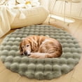 thumbnail image 6 of Lanola Deluxe Plush Dog Crate Beds, Washable Soft Shaggy Round Cat Sleeping Mat Pad, Kitten Supplies for Indoor Pets, Anti-Slip Area Rugs for Living Room Bedroom(Gray,15in), 6 of 7