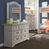 American Woodcrafters Stonebrook 7 Drawer Double Dresser with Optional Mirror - Antique Gray