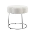 thumbnail image 5 of Linon Coston Vanity Stool or Ottoman, Chrome with Sherpa Faux Fur Fabric, 5 of 9