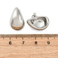 thumbnail image 2 of Rack Plating Brass Teardrop Stud Earrings Platinum 18x11.5mm DIY, 2 of 4
