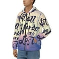 thumbnail image 3 of Kdxio Not All Those Who Wander Are Lost Print Men Hoodies Casual Hoodies for Men with Zip Pockets Full Zip Long Sleeve Sweatshirt Sports Hooded Jacket-Small, 3 of 5