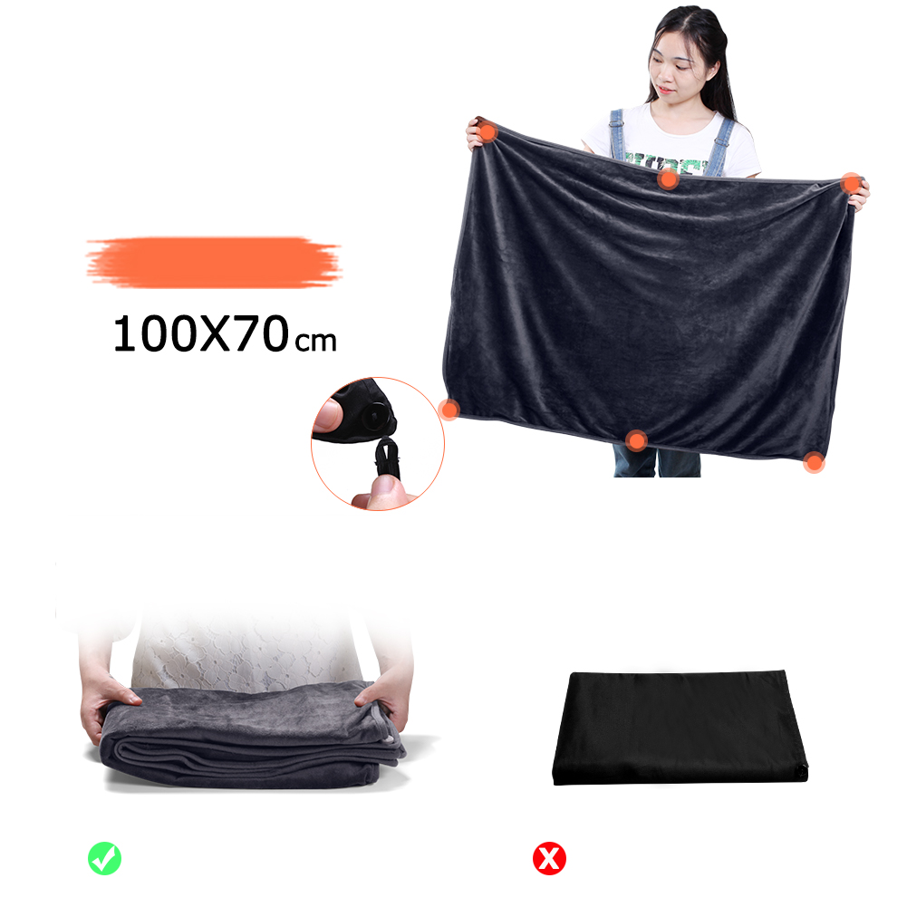 39x27inch Cordless USB Heated Blanket Shawl with Buttons Soft Sherpa Berber Fleece Portable Battery Powered Electric Blanket Heated Throw Wearable Portable Heating Warming Blanket for Car Office