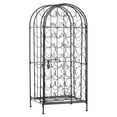 thumbnail image 2 of HOMCOM 35 Bottle Wrought Iron Wine Rack Cabinet with Lock,  Black, 2 of 8