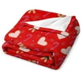 thumbnail image 3 of Christmas Stick Gingerbread Man Red Christmas Throw Blanket Soft Flannel Throw Blankets with Snowflake Santa Claus Pattern Cozy Blanket for Couch, Sofa and Bed Gifts for Xmas 40"x50", 3 of 6