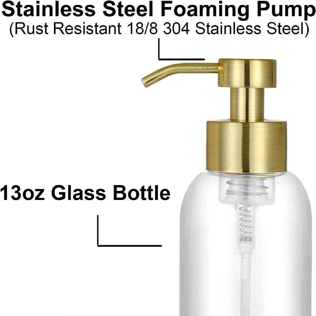 Gold Foam Soap Dispensers  Clara Glass Foam Soap Dispenser with