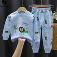 thumbnail image 3 of Conjunto de pijama para niños y niñas, camiseta de manga larga con estampado de dibujos animados, Tops con pantalones, ropa de dormir para otoño, novedad de 2023, 3 of 4
