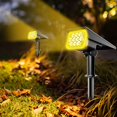 thumbnail image 4 of Focos solares que cambian de color al aire libre, [paquete de 2] Focos de paisaje impermeables IP65 de Navidad, luz de seguridad con energía solar del atardecer al amanecer para pasarela, pi, 4 of 5