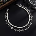 thumbnail image 4 of Pants Chain for Women Men Silver Pearl Cross Link Wallet Chain Layered Jeans Body Jewelry Biker Hip Hop Punk Jewelry, 4 of 5